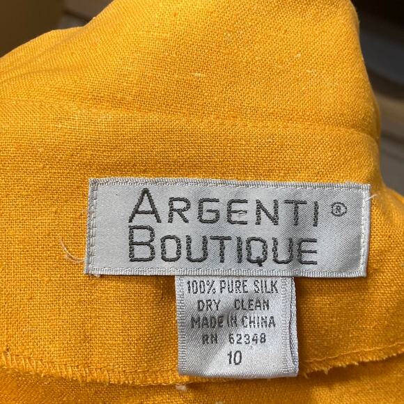 Vintage Yellow Button Down Belted Shirt Dress Size 10 100% silk - Picture 7 of 7